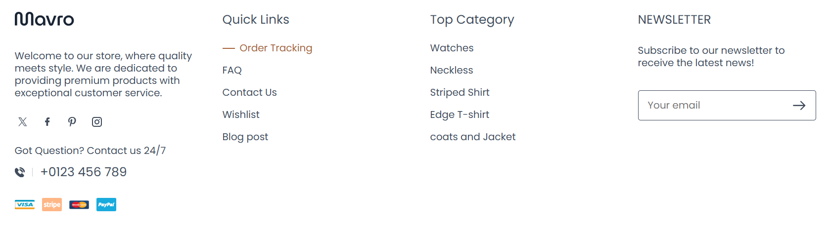 Footer Newsletter Block Preview